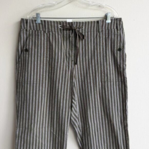 Jones New York cotton striped cropped pants - Picture 1 of 6